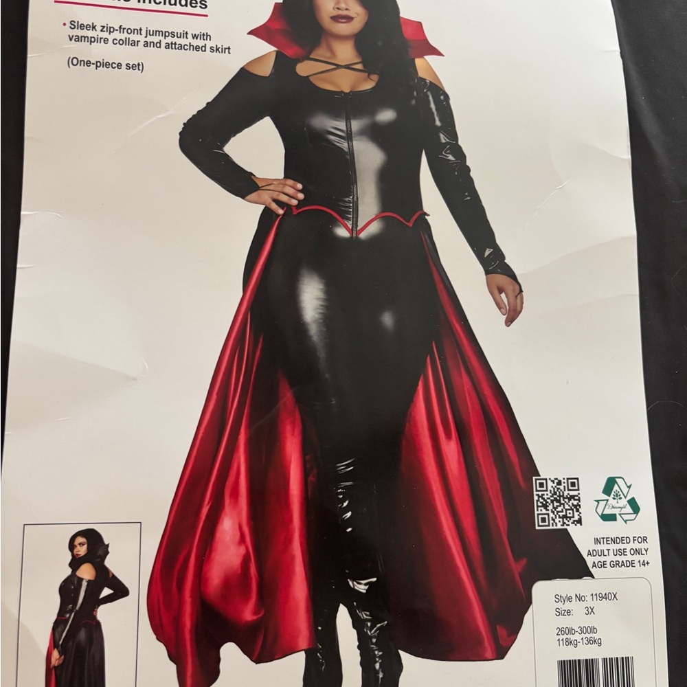 Dreamgirl “Princess of Darkness” Vampire  Women’s Costume - Black and Red